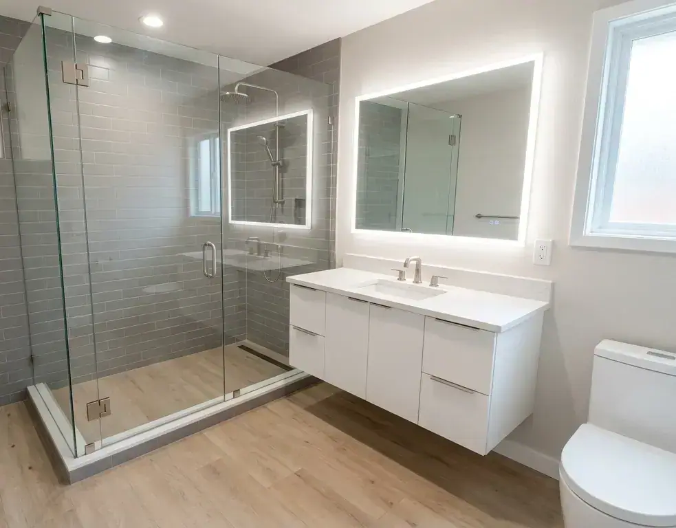 Updated bathroom with modern fixtures and tile