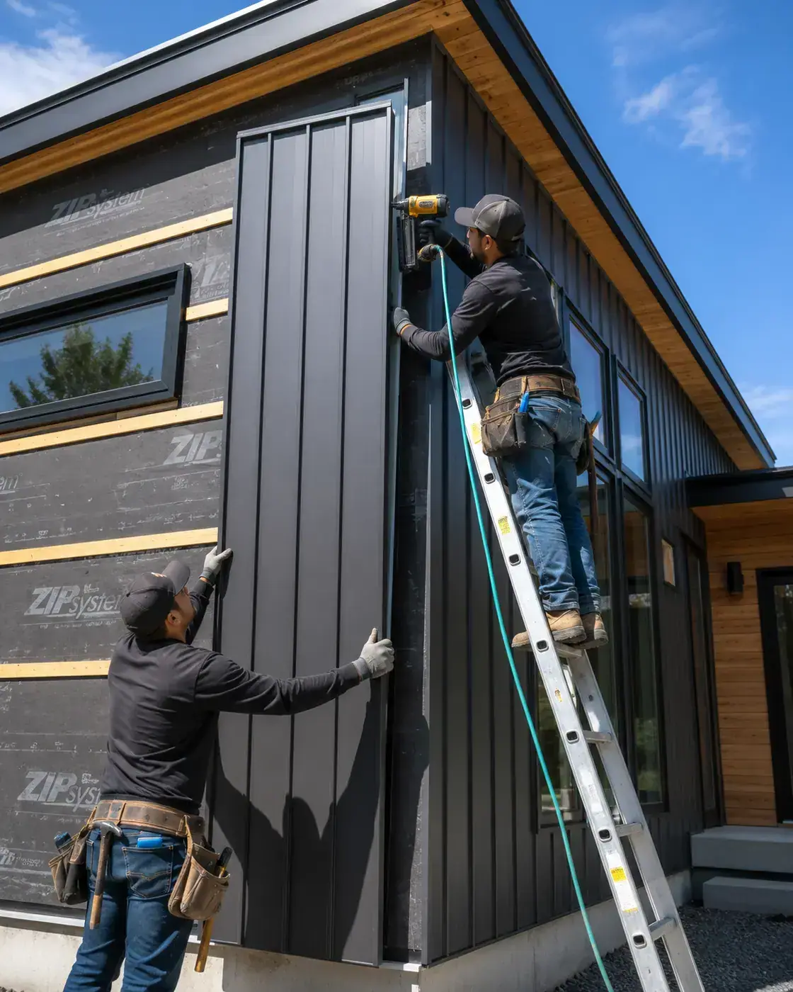 Modern siding installation on a residential home exterior