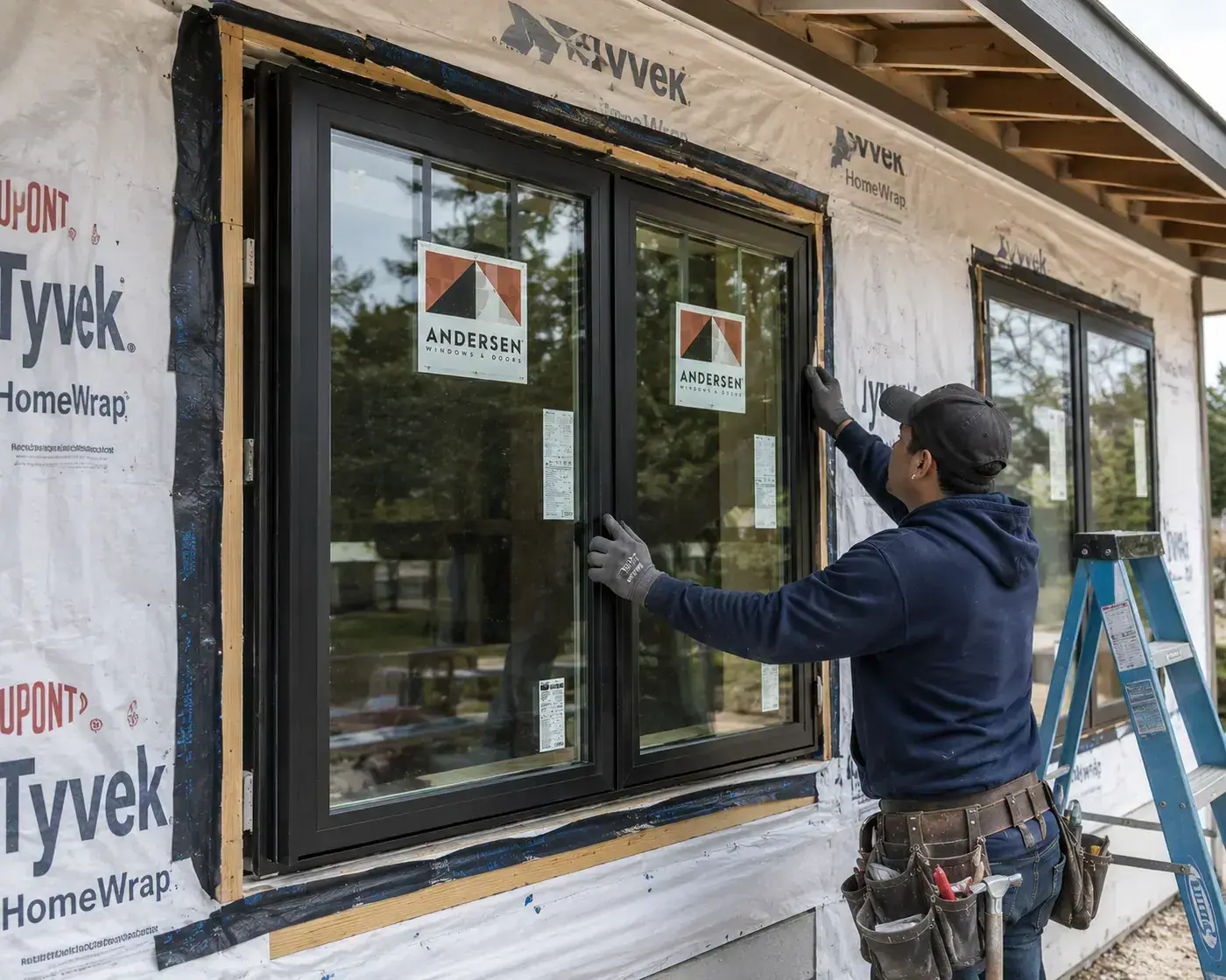 Replacement window installation in a residential wall opening